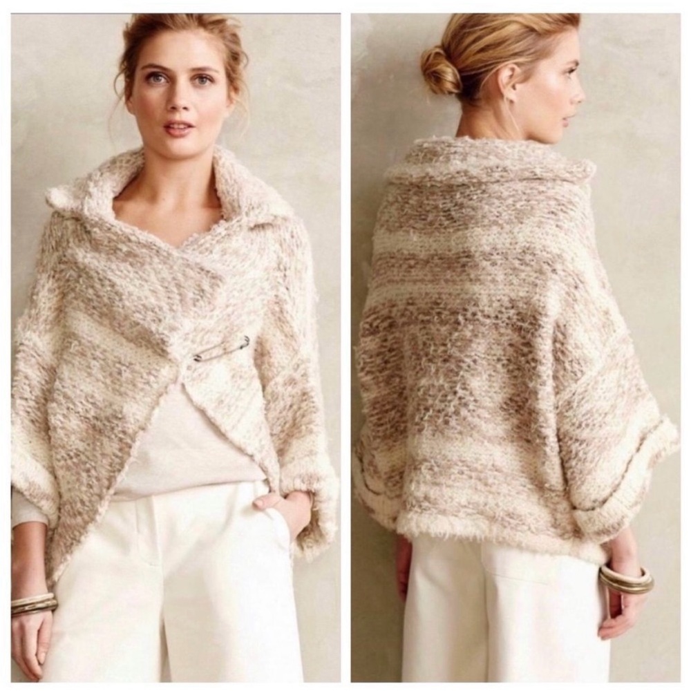 Anthropologie Sleeping On Snow Neve Sweater Wrap Wool Blend Size XS